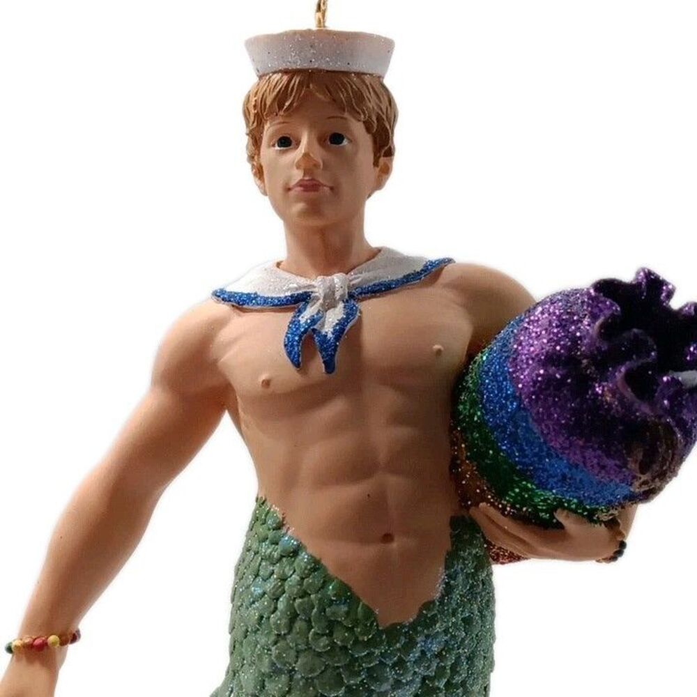 December Diamonds Merman Sammy The Sailor Christmas Ornament 2004 Retired Box